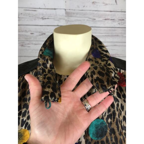Vintage Mob Wife Nicola Animal prints and polkadot blouse size 8 - Picture 7 of 12